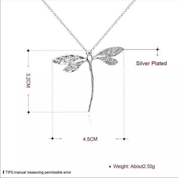 New Silver Plated Creative Dragonfly Necklace - Picture 6 of 6